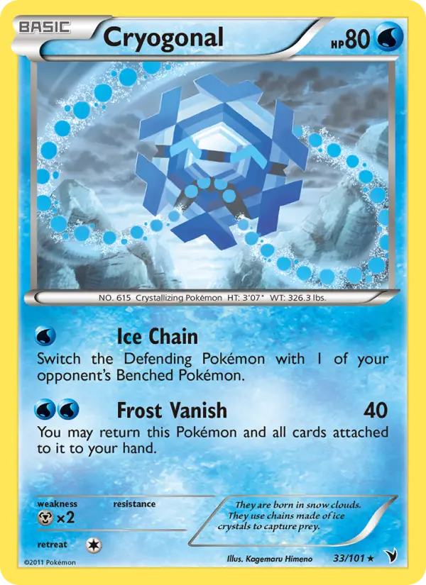 Cryogonal Rare rarity Noble Victories Pokémon card price — $2.67