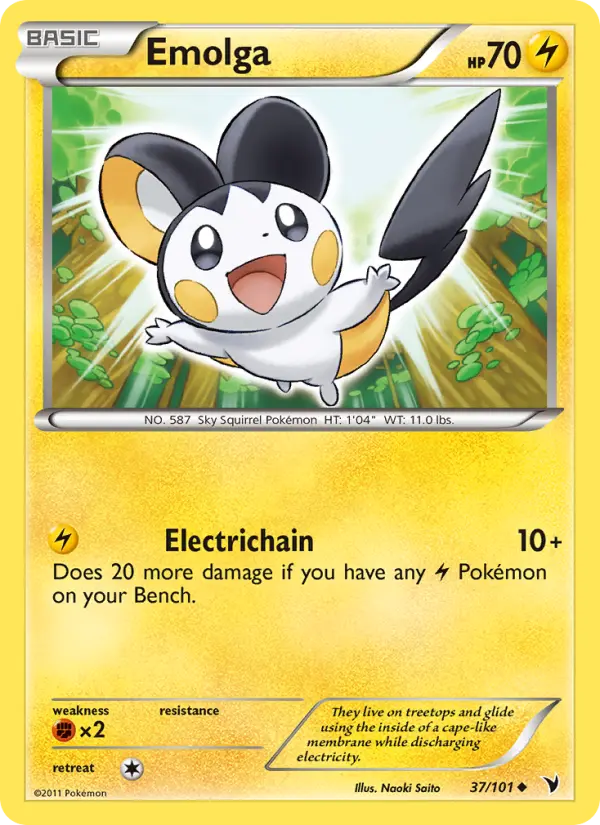 Emolga Uncommon rarity Noble Victories Pokémon card price — $4.27