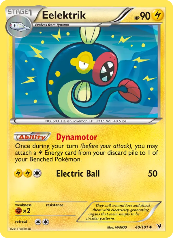 Eelektrik Uncommon rarity Noble Victories Pokémon card price — $9.56