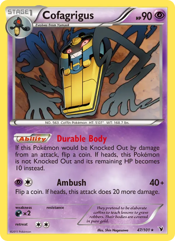 Cofagrigus Rare rarity Noble Victories Pokémon card price — $5.99