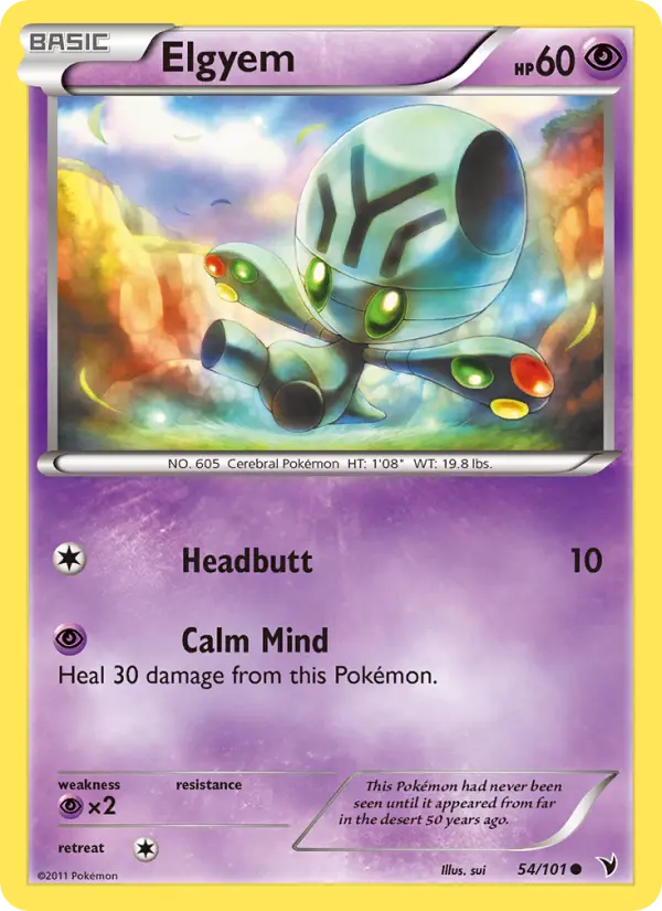 Elgyem Common rarity Noble Victories Pokémon card price — $4.16