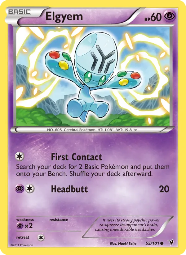 Elgyem Common rarity Noble Victories Pokémon card price — $3.33