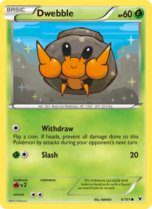 Dwebble Common rarity Noble Victories Pokémon card price — $3.02