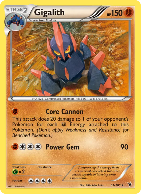 Gigalith Rare rarity Noble Victories Pokémon card price — $2.88