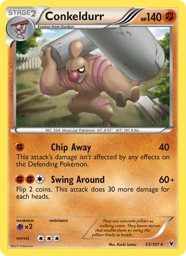 Conkeldurr Rare rarity Noble Victories Pokémon card price — $2.55