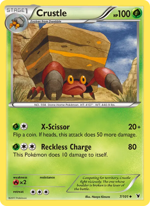Crustle Uncommon rarity Noble Victories Pokémon card price — $1.14