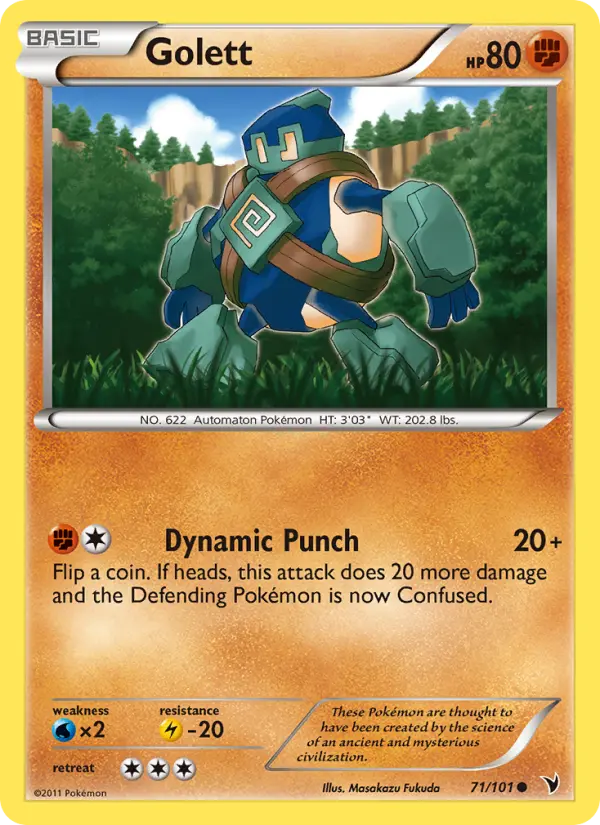 Golett Common rarity Noble Victories Pokémon card price — $0.97