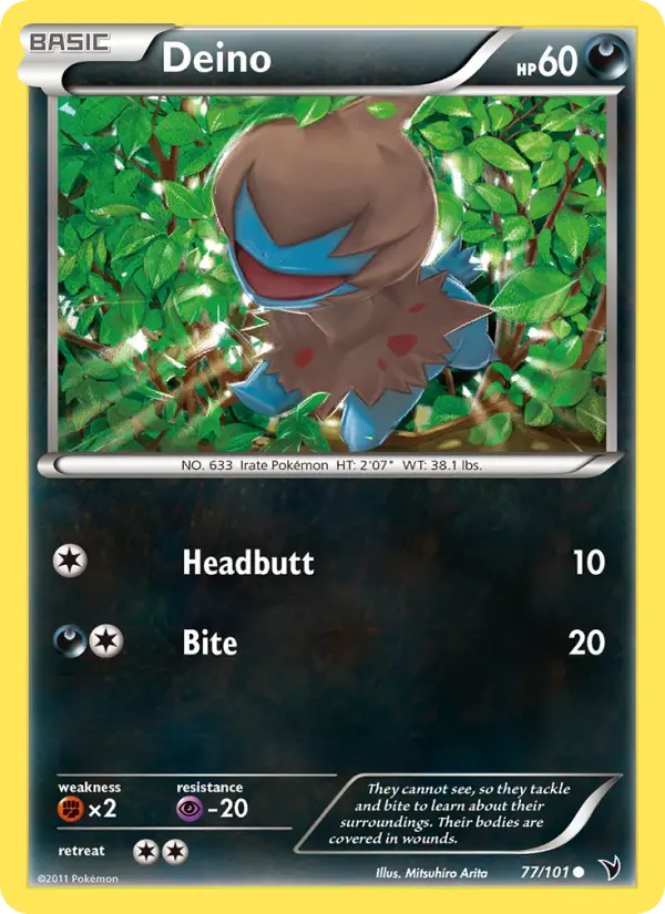 Deino Common rarity Noble Victories Pokémon card price — $1.66