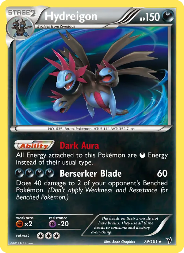 Hydreigon Rare rarity Noble Victories Pokémon card price — $10.23