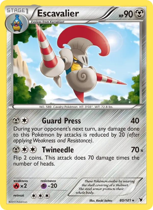 Escavalier Rare rarity Noble Victories Pokémon card price — $1.19