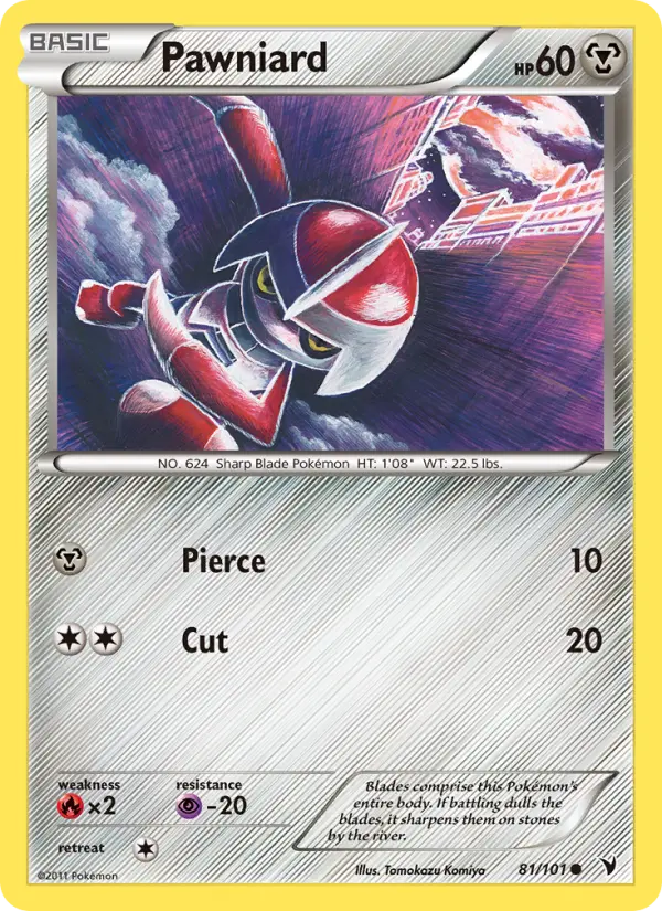 Pawniard Common rarity Noble Victories Pokémon card price — $20.49