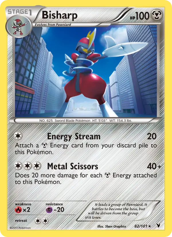 Bisharp Rare rarity Noble Victories Pokémon card price — $1.91