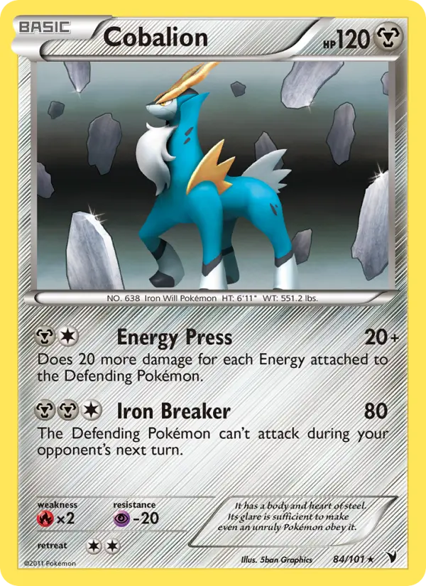 Cobalion Rare rarity Noble Victories Pokémon card price — $1.53