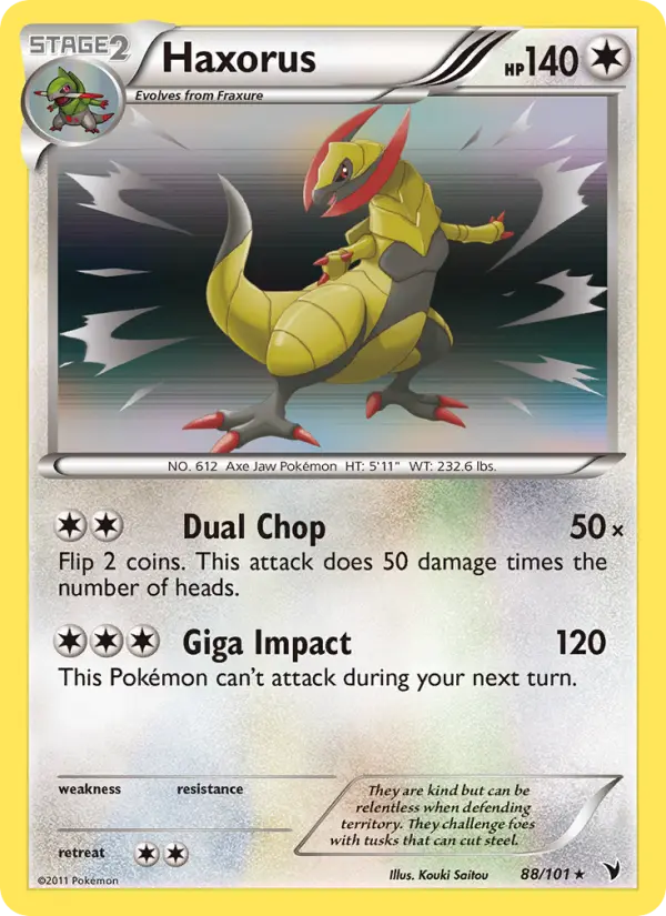 Haxorus Rare rarity Noble Victories Pokémon card price — $7.04