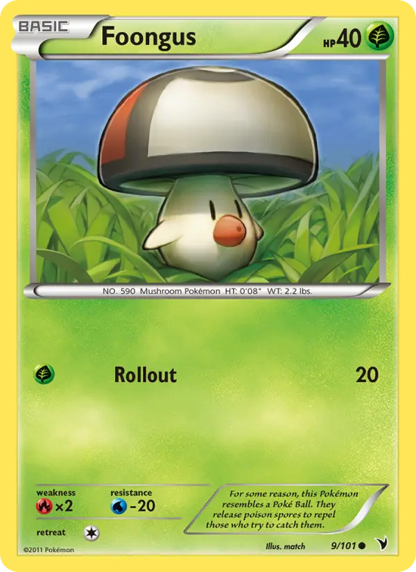 Foongus Common rarity Noble Victories Pokémon card price — $0.59