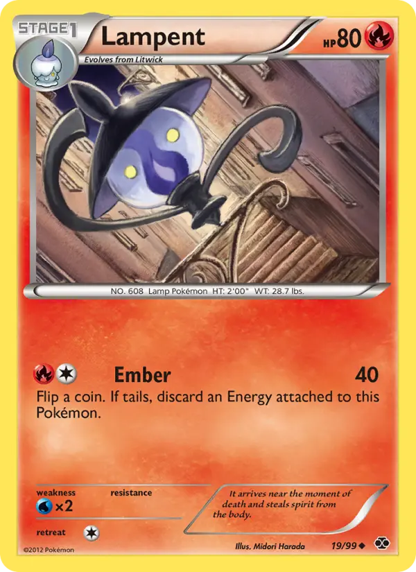 Lampent Uncommon rarity Next Destinies Pokémon card price — $0.57