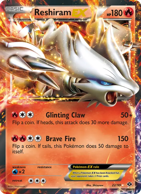 Reshiram-EX Rare rarity Next Destinies Pokémon card price