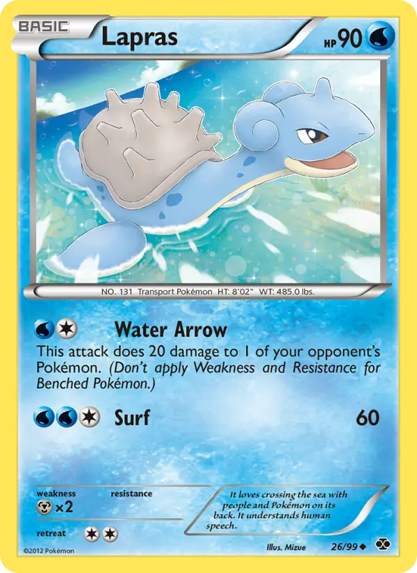 Lapras Uncommon rarity Next Destinies Pokémon card price — $2.57