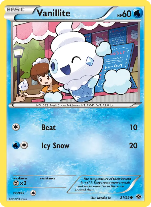 Vanillite Common rarity Next Destinies Pokémon card price — $1.62