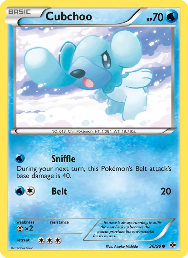 Cubchoo Common rarity Next Destinies Pokémon card price — $0.81