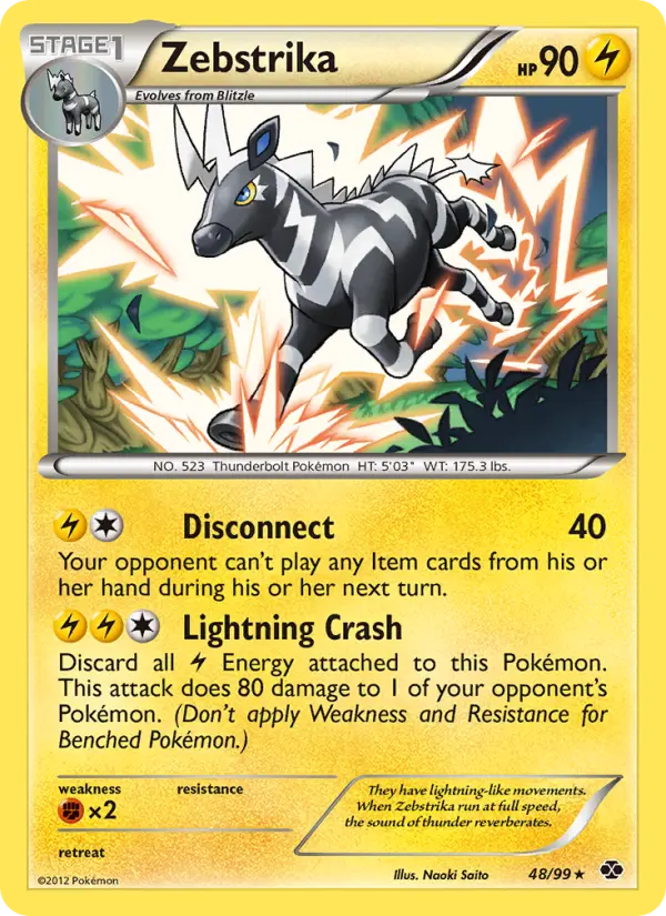 Zebstrika Rare rarity Next Destinies Pokémon card price — $1.15