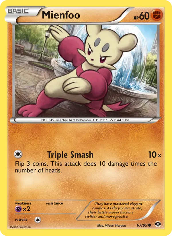 Mienfoo Common rarity Next Destinies Pokémon card price — $0.70