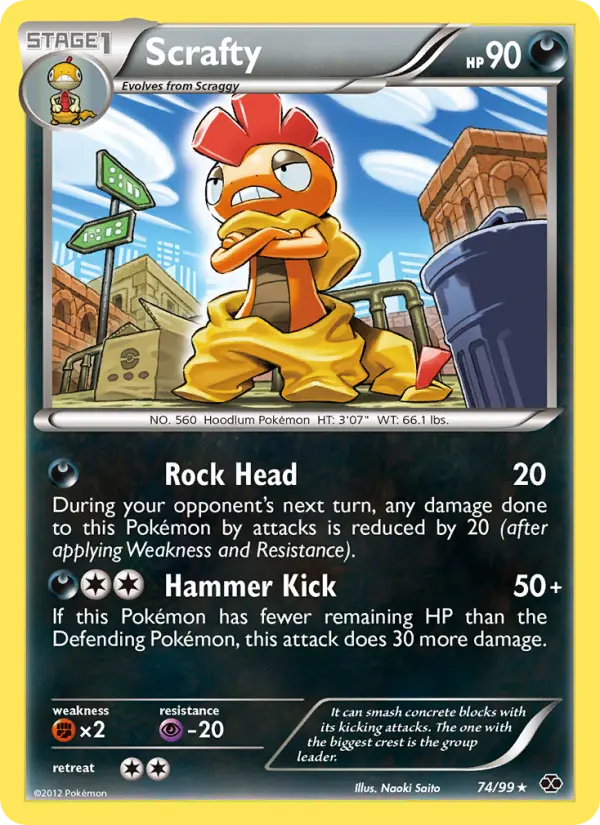 Scrafty Rare rarity Next Destinies Pokémon card price — $1.20