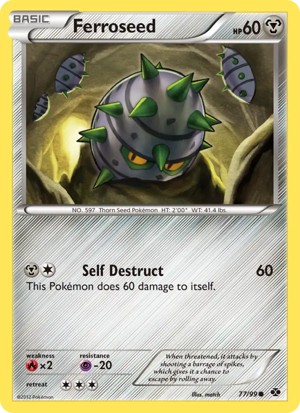 Ferroseed Common rarity Next Destinies Pokémon card price — $0.46