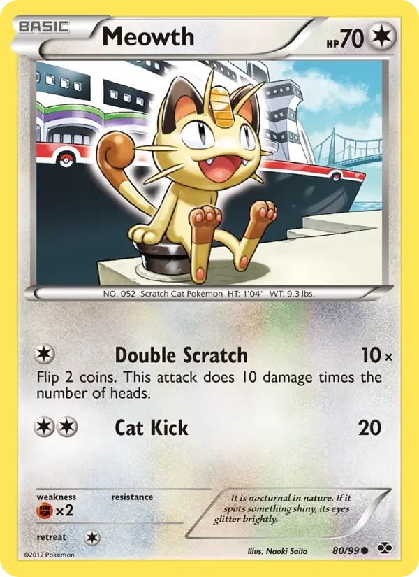 Meowth Common rarity Next Destinies Pokémon card price — $6.13