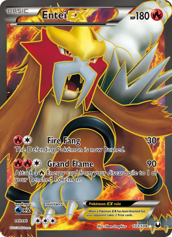 Entei-EX Ultra Rare rarity Dark Explorers Pokémon card price