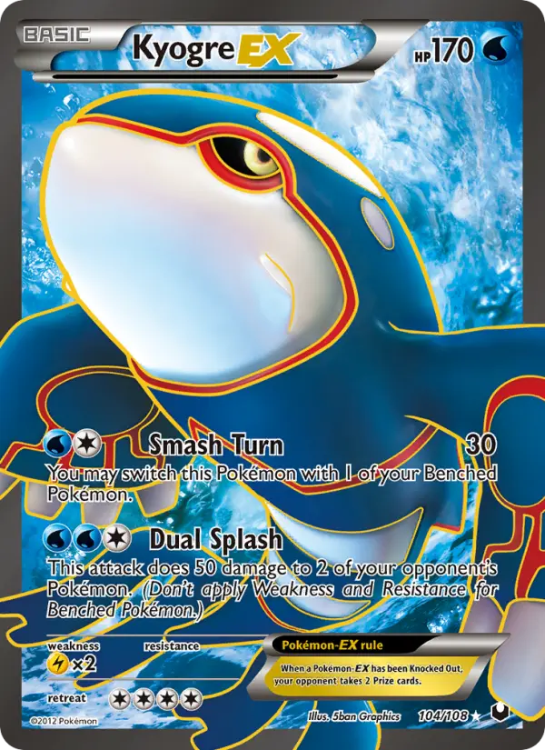 Kyogre-EX Ultra Rare rarity Dark Explorers Pokémon card price