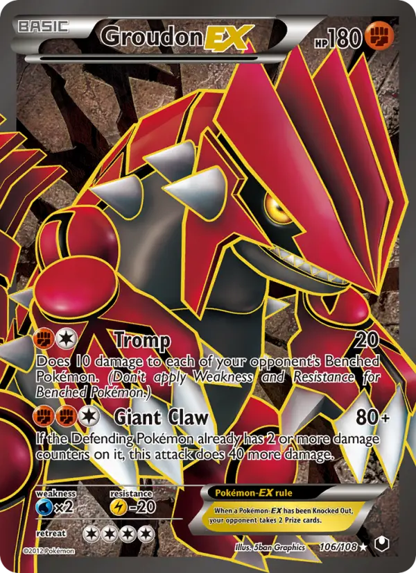 Groudon-EX Ultra Rare rarity Dark Explorers Pokémon card price