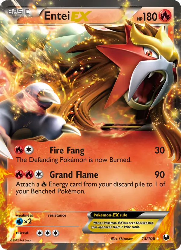 Entei-EX Rare rarity Dark Explorers Pokémon card price