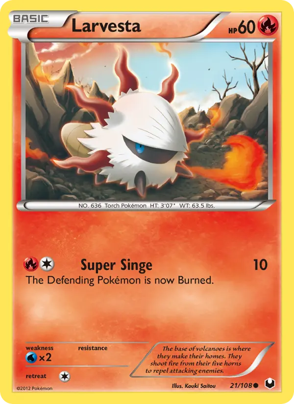 Larvesta Common rarity Dark Explorers Pokémon card price — $2.99