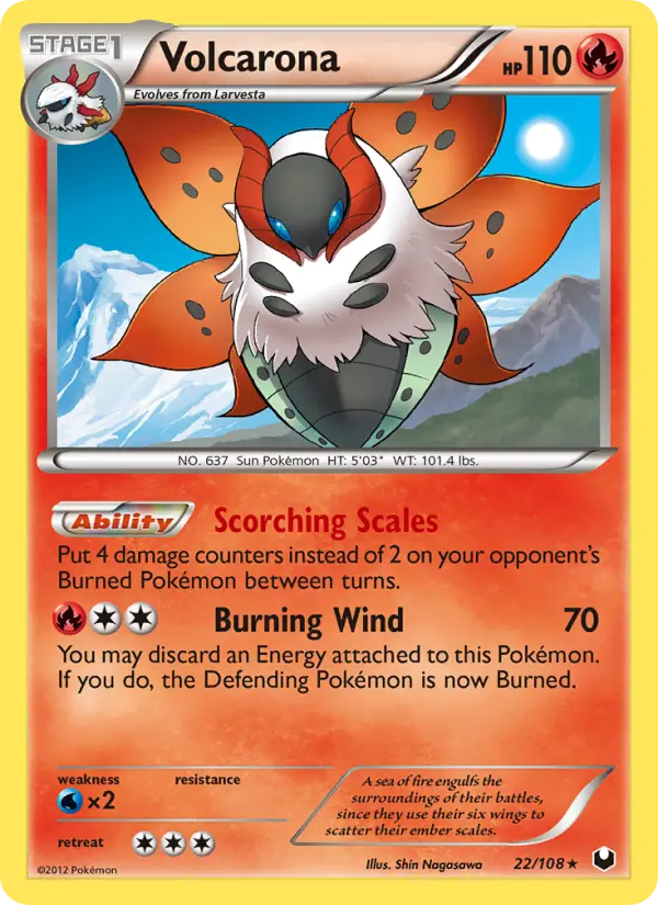 Volcarona Rare rarity Dark Explorers Pokémon card price — $2.35