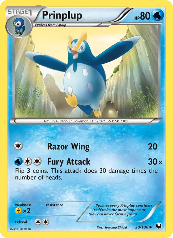 Prinplup Uncommon rarity Dark Explorers Pokémon card price — $5.55