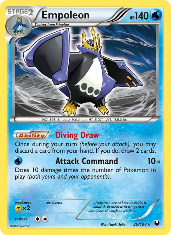 Empoleon Rare rarity Dark Explorers Pokémon card price — $9.92