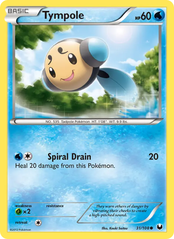 Tympole Common rarity Dark Explorers Pokémon card price — $0.54