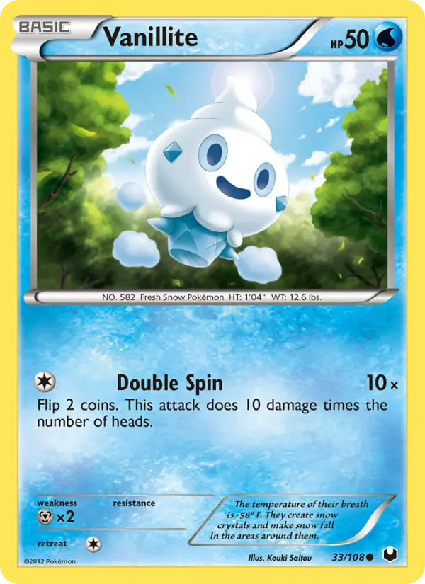 Vanillite Common rarity Dark Explorers Pokémon card price — $0.66