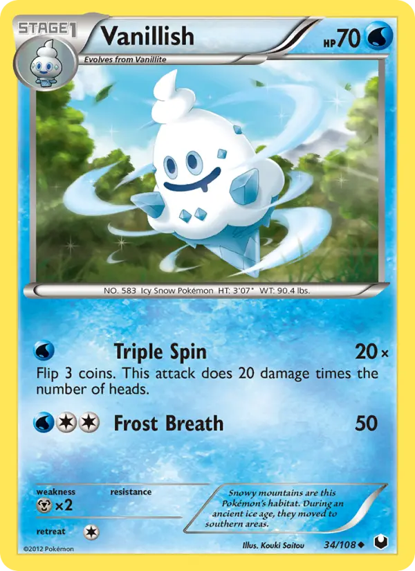 Vanillish Uncommon rarity Dark Explorers Pokémon card price — $1.22