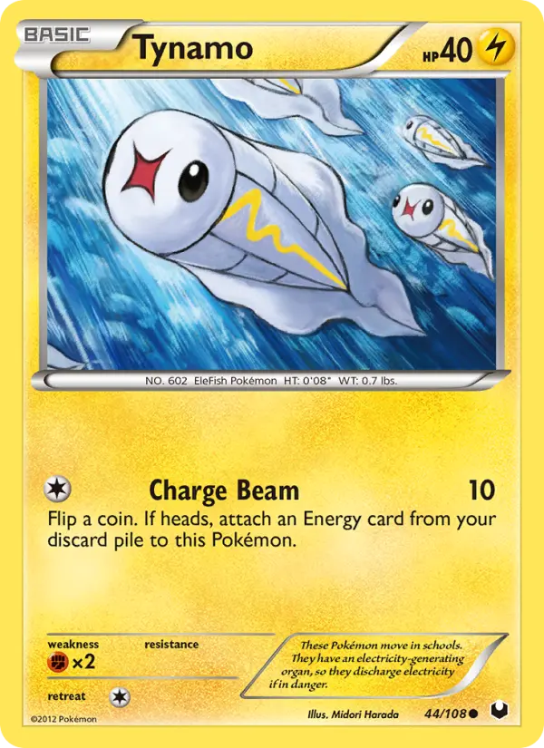 Tynamo Common rarity Dark Explorers Pokémon card price — $0.60