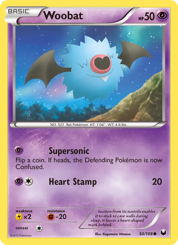 Woobat Common rarity Dark Explorers Pokémon card price — $1.22
