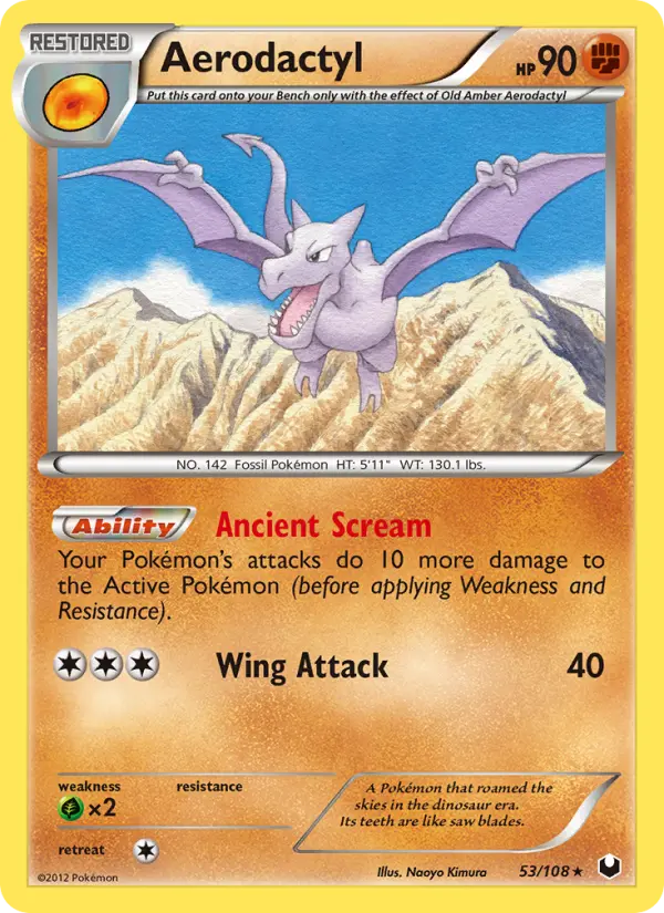 Aerodactyl Rare rarity Dark Explorers Pokémon card price — $20.00