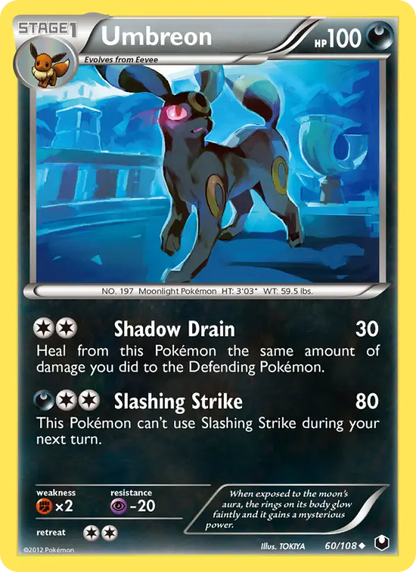 Umbreon Uncommon rarity Dark Explorers Pokémon card price — $91.63