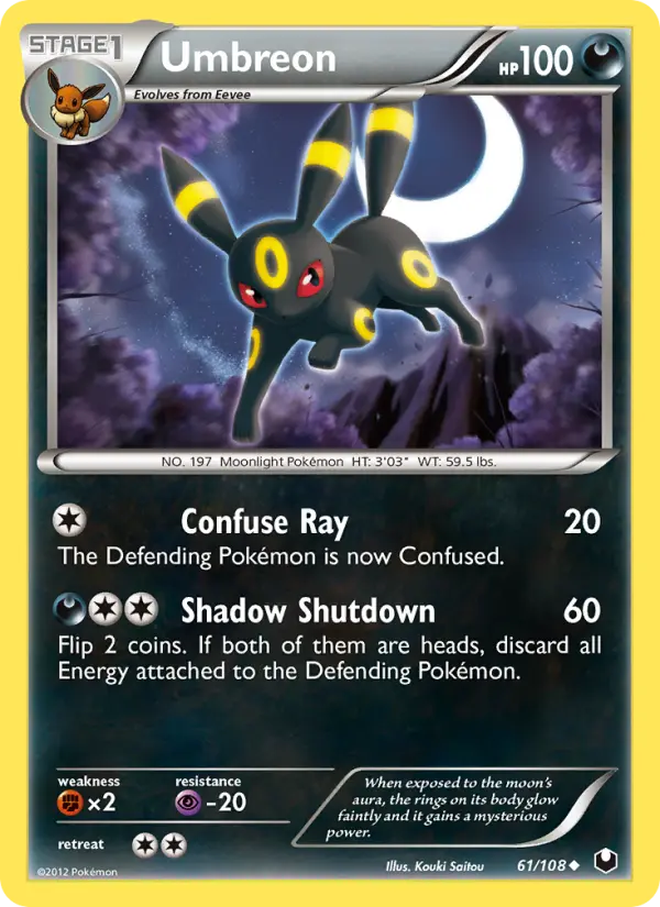 Umbreon Uncommon rarity Dark Explorers Pokémon card price — $99.99