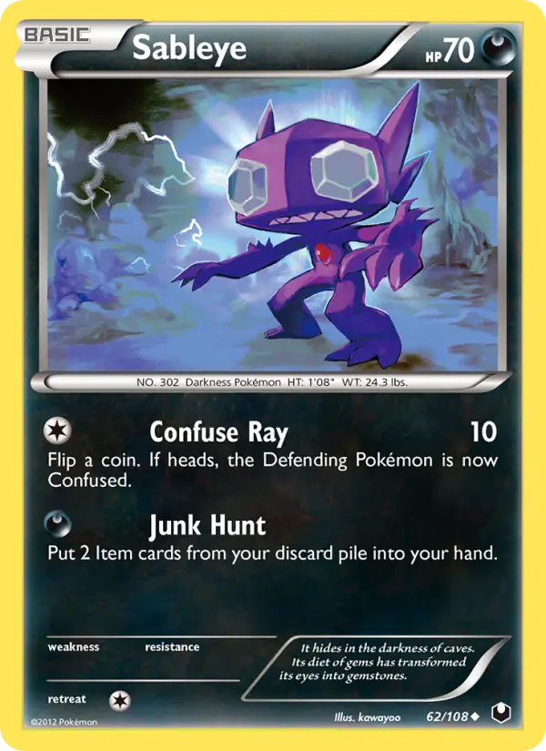 Sableye Uncommon rarity Dark Explorers Pokémon card price — $19.32