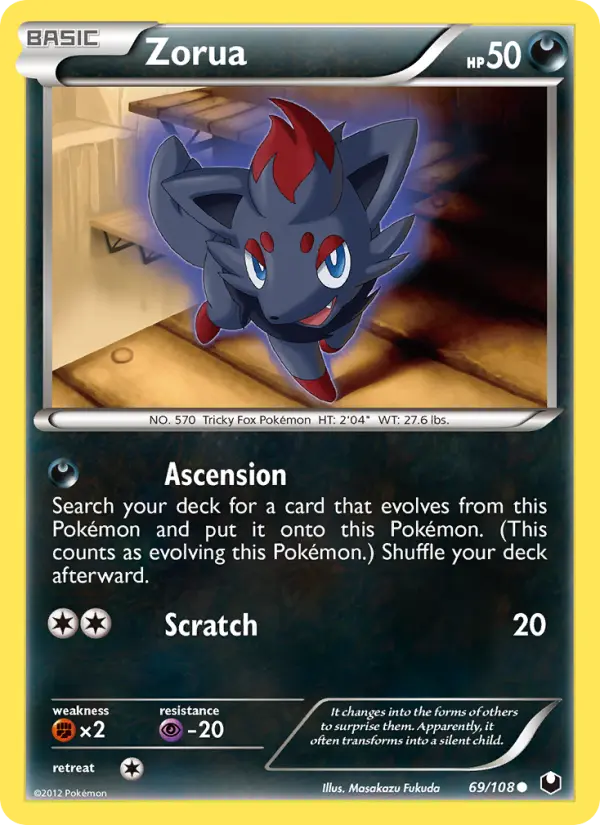 Zorua Common rarity Dark Explorers Pokémon card price — $9.88