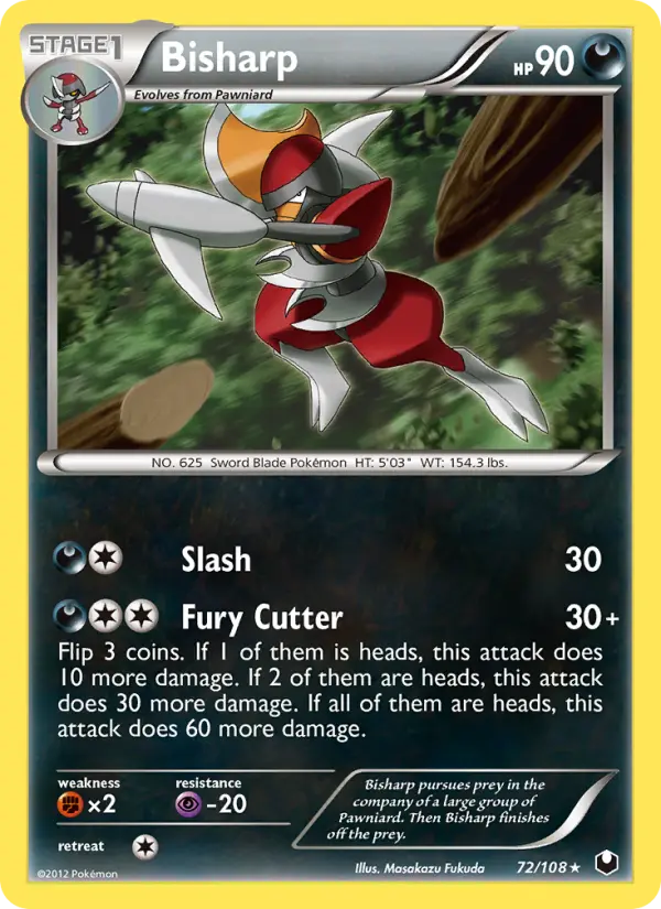 Bisharp Rare rarity Dark Explorers Pokémon card price — $1.71