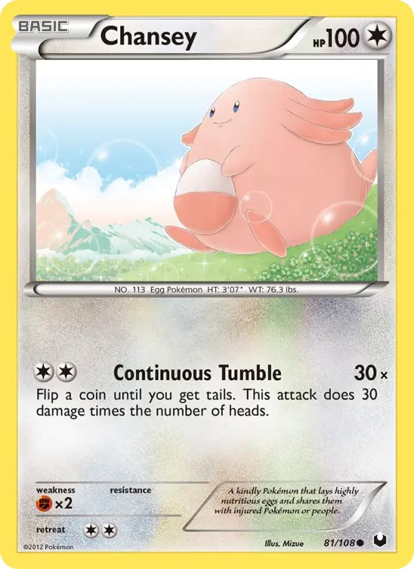 Chansey Common rarity Dark Explorers Pokémon card price — $0.93