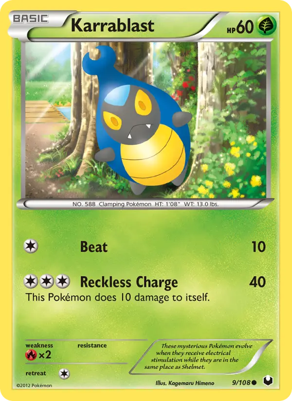 Karrablast Common rarity Dark Explorers Pokémon card price — $0.46